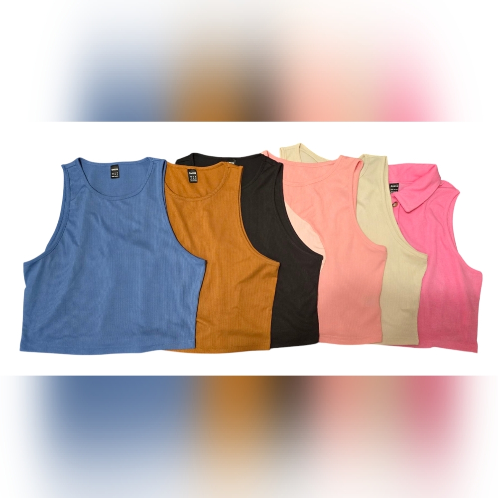 Colorful Sleeveless Crop Tops Set / Bundle